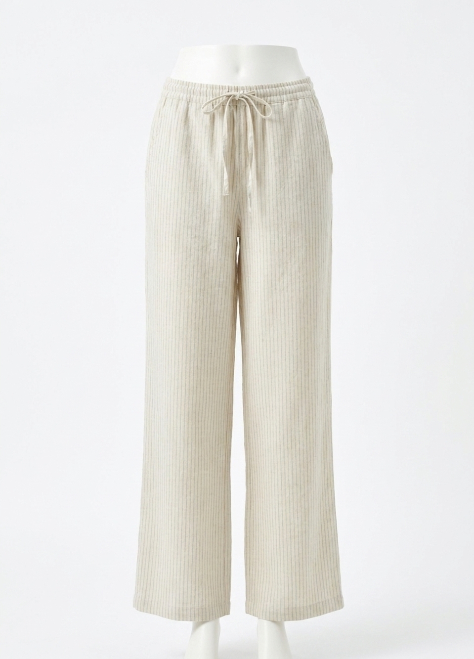 NEW HATCH isla pant -maternity in natural/ blue stripe